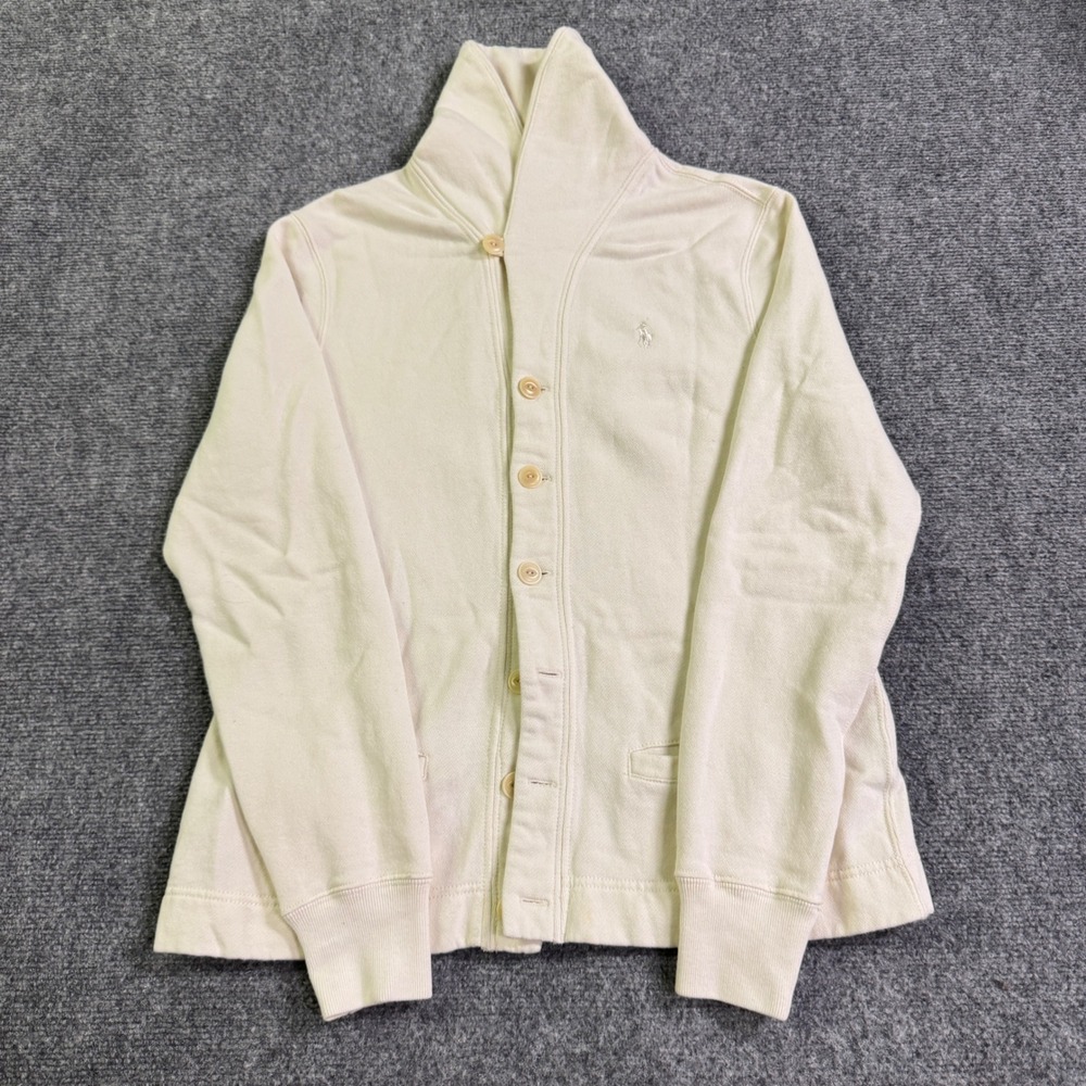 Ralph Lauren Sport Cardigan Sweater Women's L Button Up White Long-sleeve